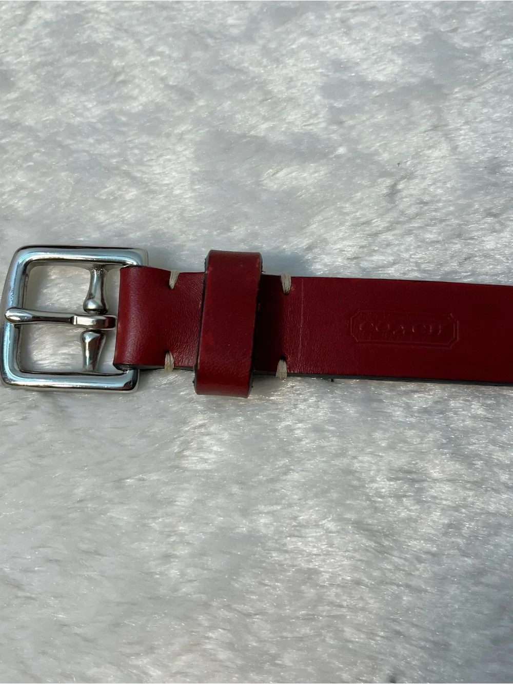 Coach Red Leather 1” Belt Size Medium